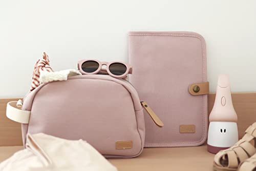 BÉAba, Copertina Per Libri Sulla Salute, Ginevra, 2 Tasche Interne, Bottone A Pressione, Tessuto Impermeabile, 100% Cotone, Rosa Cipria - 6