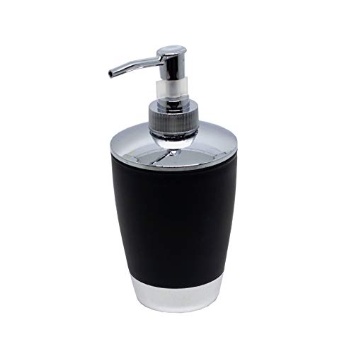 Conjunto para Lavabo e Banheiro com 6 Peças de Plástico Preto e Inox