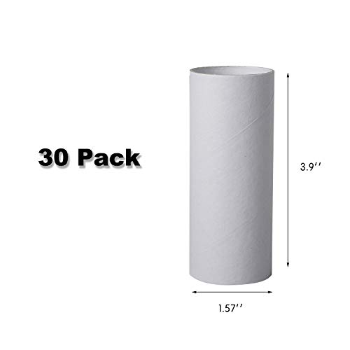 30 Pack Craft Rolls - Thick Cardboard Tubes for Crafts - Round Cardboard Tubes - Craft Tubes - Craft Round Tubes - Paper Tube for Arts & Crafts - 1.57 x 3.9 Inches - White