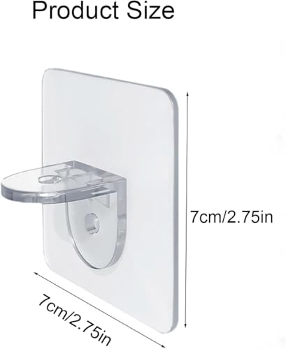 Image of 10 Pack Self Adhesive Magic Sticker Transparent Panel Support Hooks Strong No Drill Shelf Holder Nail Free Cabinet Bookshelf Support Hooks for Bathroom Kitchen Tissue Towel Organizer