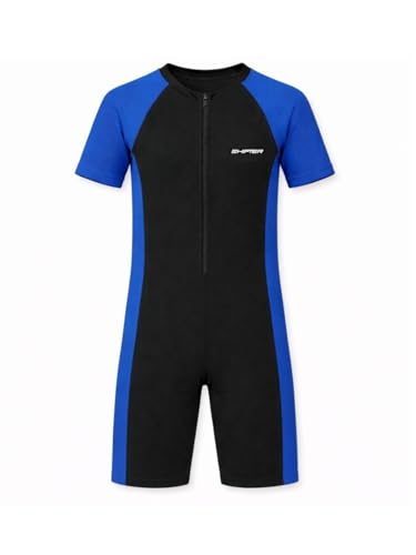Image of Shifter Unisex Short Sleeve Full Body Swim Suit | Front Zip Swimming Costume | Quick Dry Stretch Fabric | for Swimming, Water Sports & Training