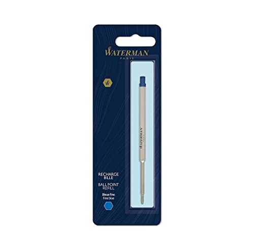 Waterman recharge d’encre pour stylo bille | pointe fine | encre bleue | 1 recharge