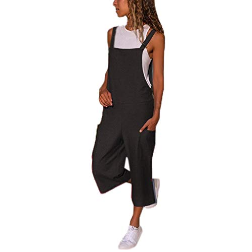 Combinaison Femme Salopette,Honestyi Été 2019 Rompers Dame sans Manches Jumpsuit Casual Loose Pantalon Sarouel Baggy Bodysuit Poche Longue Pantalons Grande Taille S Cover