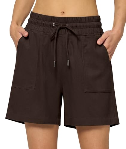 Short en lin et coton femme avec poches fonctionnelles | Bermuda élastique WILLIT 12,7cm