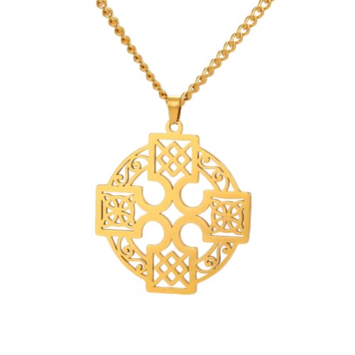 Collier croix celte anti-ternissement pour calmer l'esprit amulette irlandaise