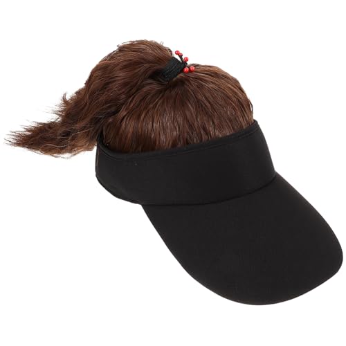 Chapeau de baseball avec perruque pour masquer la perte de cheveux femme