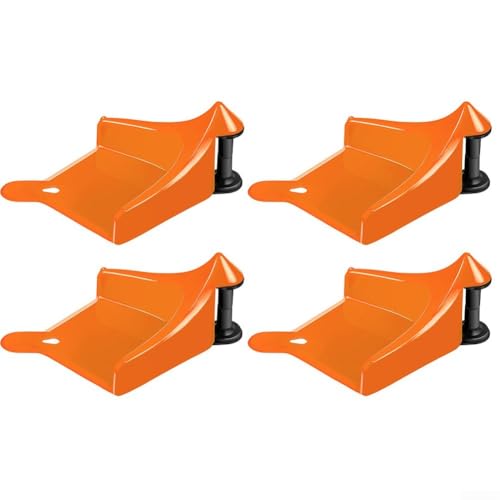 Pumixiy - Pumixiy Car Hose Guide Wedge for Tire Washing 4 Pack Anti-pinch Water Pipe Tube Protector with Locking Fits All Tire Sizes 6.5 Inch Plastic Roller for Effortless Movement(Orange)