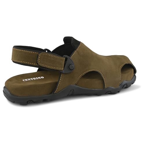 Image of Centrino Men's Sandals | Slingback Strap with Cushioned Black Footbed | Closed-Toe Clog Sandals | Stylish Sandal with Grip Insole | Comfortable Casual Footwear for Office, Travel & Walking (9585)