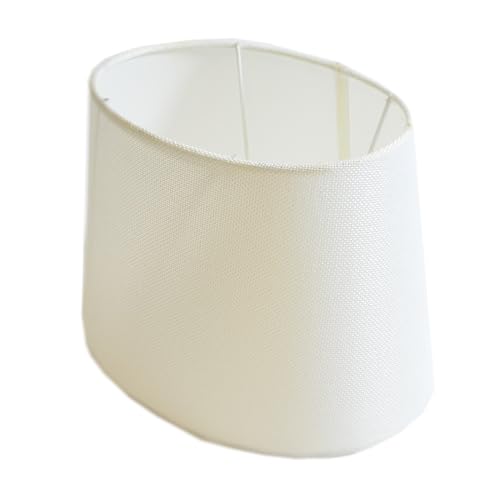 Lampenschirm oval H 17 x B 19 x L 26 Stoff für Steh - Tischlampen (weiß)