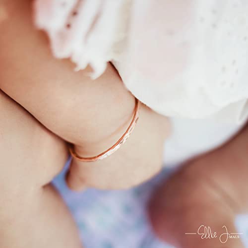 Ellie J Maui Baby Bangle Bracelet (4 Inches, Rose Gold Filled)4