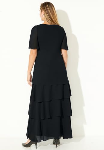Catherines Women's Plus Size Tiered Chiffon Maxi Dress2