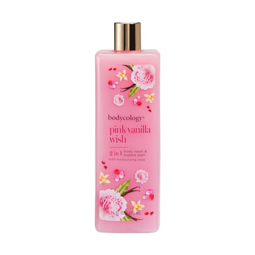 2 in 1 Body Wash and Bubble Bath - Pink Vanilla Wish by Bodycology for Women - 16 oz Body Wash