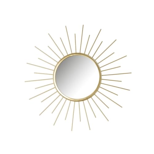 LEKE GO Espejo de Pared Decorativo Sol Dorado de Metal para Sala de Estar, Dormitorio y baño de 45x45 cm (45 cm)