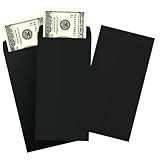 Money Envelopes, 100 Pack Cash Envelopes, Small Parts Envelopes with Gummed Seal, 3.5 x 6.5 Inches (Black, 100)