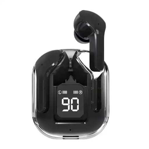 Image of Ultrapods in-Ear Wireless Earbuds, Ultrapods max TWS Bluetooth Earphones with Charging Case and LED Digital Display, Microphone, Works with iPhone Android and Bluetooth Devices (Black)