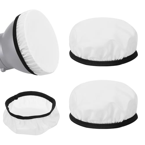 Mabor 2Pcs Light Diffuser, 7'/18cm Round Light Softbox Cover &ndash; White Nylon & Oxford Fabric for...