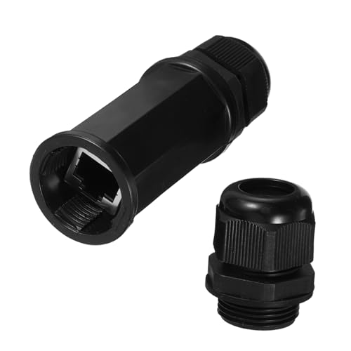 Cabilock Rainproof Connector Coupler Cable Extender Adapter Connector Female to Female Cable Adapter Waterproof Coupler Abs Black