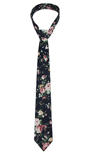 Image of Kebocis Mens Skinny Cotton Floral Tie for Men