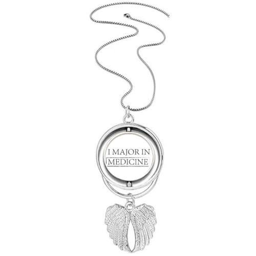 Collier ailes d'ange I Major in Medicine en acier pour étudiants en médecine