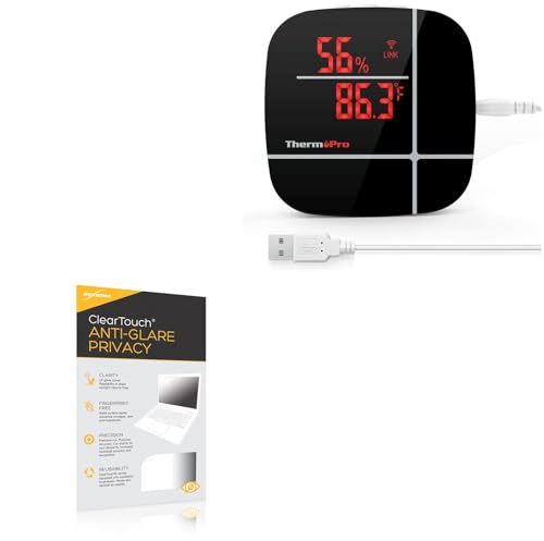 BoxWave Screen Protector Compatible with ThermoPro TP90 - ClearTouch Anti-Glare Privacy (2-Pack), Privacy Screen Protector Flexible Film Anti-Glare