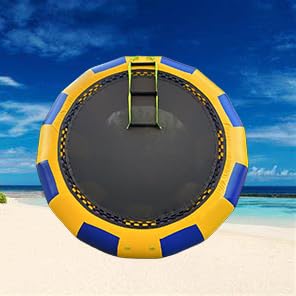 Cama elástica inflable con escalera de cuerda, plataforma flotante para deportes acuáticos de verano y diversión de salto