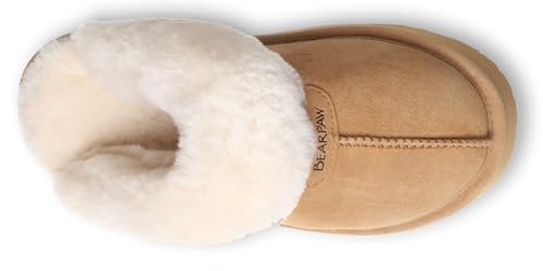 Image of BEARPAW Women's Retro Loki Slippers | Cozy Indoor & Outdoor Shoes, Warm Wool Blend Lining, Lightweight EVA Outsole, Indoor & Outdoor Comfort
