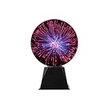 Irfora Boule à Plasma de 8 Pouces, Boule d'électricité Statique, Visualiseur de Musique Interactif, Décoration Scientifique Enfichable, Alimentation USB pour Fête, éclairage D'ambiance (8 pouces)
