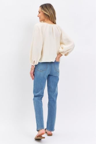 Judy Blue Women's High Waist Straight Jeans (US, Waist, 30, Regular, Medium)3