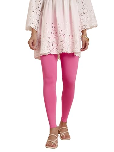 Image of TWIN BIRDS Super Stretchable Cotton Elasthane Fabric Ankle Length Leggings for Women