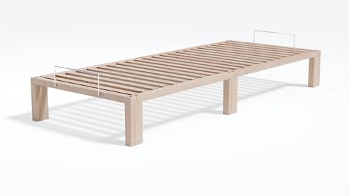 Gigapur Überlänge 220 cm, Kiefer massiv Holzbett G56, naturbelassen, inkl. Lattenrost und Matratzenbügeln, Liegefläche 100x220 cm, Best. aus 1x 100 x 200 cm und 1 x Verlängerung auf 220cm