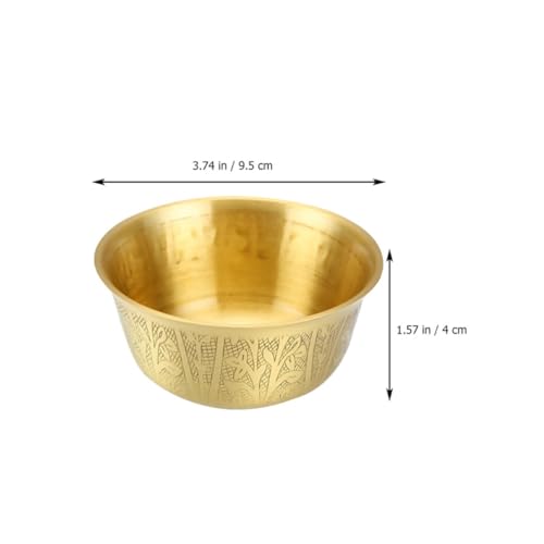 Cuenco de cobre dorado seguro para alimentos y ofrendas en el hogar 3