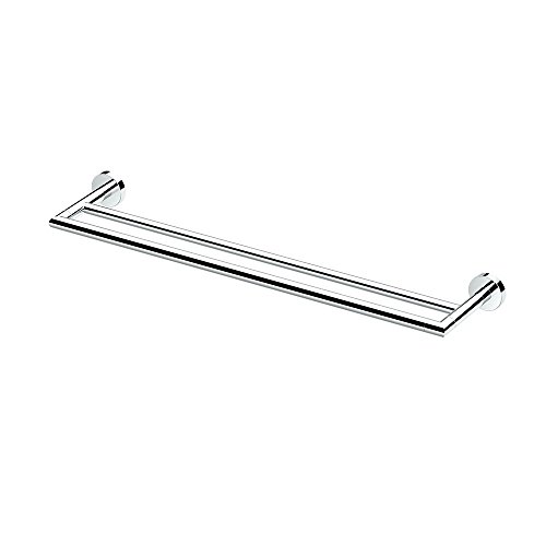 Image of Gatco 4634 Glam Double Towel Bar, Chrome, 24 Inch, Double Bar