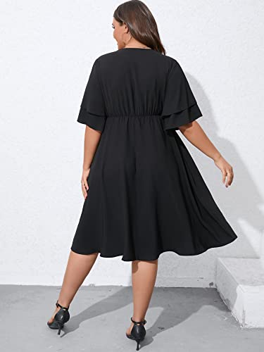 Scomchic Sexy Black Dress For Women Lace V Neck Plus Size Cocktail Formal Casual Party Wedding Guest Dresses 2Xl #TOP5