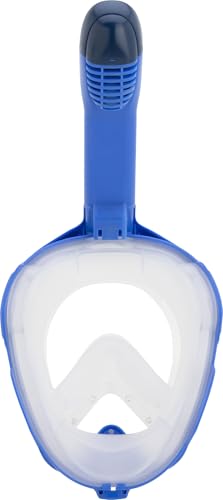 CRESSI Java Full Face Mask Blue/Blue Navy S/M - Maschera Snorkeling Integrale Unisex, Lente Ultra Chiara Anti Fog, 100% Silicone, Snorkel Dry con Valvole Sicurezza, Blu/Blu Navy, S/M - Immagine 5