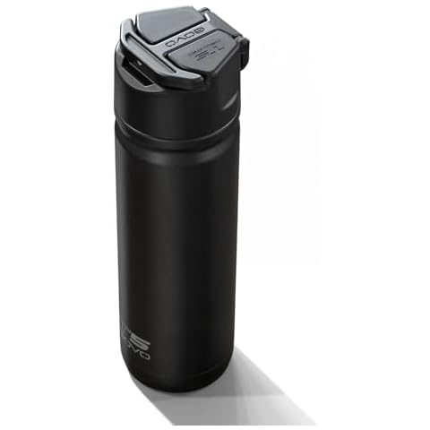 GOVO T5 Bottle, Vacuum Insulated, Magnetic Handle, Stainless Steel with Surround Insulated Lid (Black/Black, 24 oz) Cover