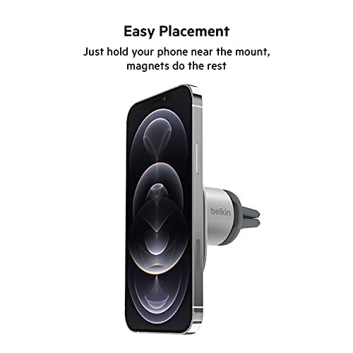 Image of Belkin MagSafe Compatible Car Phone Magnetic Mount, Air Vent Phone Holder for iPhone 12, 12 Pro, 12 Pro Max, 12 Mini