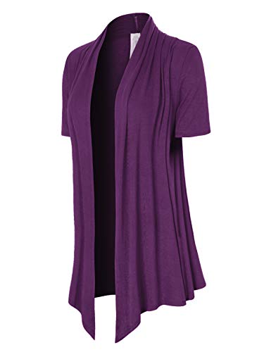 Image of MixMatchy Women's Lightweight Short Sleeve Draped Open Front Cardigan Vest