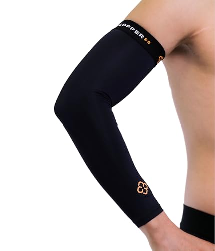 Copper 88 Compression Arm Sleeve for Men & Women – Copper Embedded Compression Support for Pain Relief from Tennis Elbow, Tendonitis & Weightlifting – Arm Brace for Sports, Daily Use, Recovery, XL