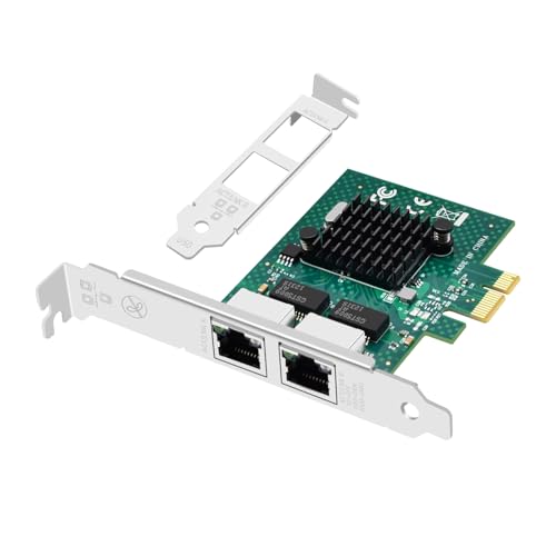 Tarjeta de Red PCI-E 1 Gb con Broadcom BCM5720, adaptador de red Ethernet con puertos duales 10/100/1000 Mbps, bracket de perfil bajo y altura completa para PC de escritorio, servidor e industrial miniatura 1