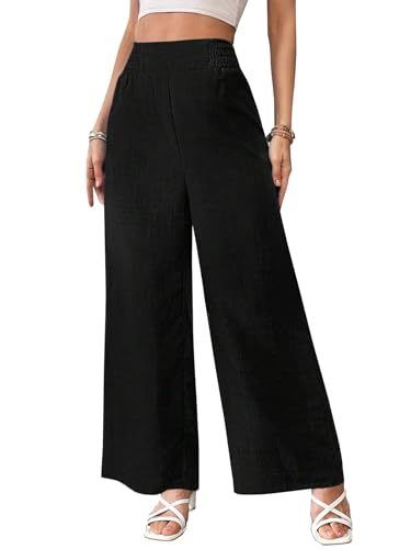 Image of Vogaan Trousers for Women | Women's Loose Fit Trousers | Women's High-Waisted Wide Leg Pant | Women Trousers Pants | Korean Trousers for Holiday