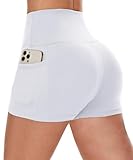 CAMPSNAIL Biker Shorts Women with Pockets - 3'/5'/8' High Waisted Workout Spandex Tummy Control Gym Running Yoga Shorts