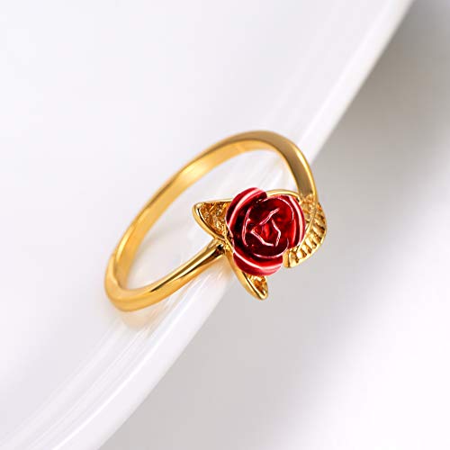 Anel de Flor Botão de Rosa Folheado Frete Grátis (Dourado)