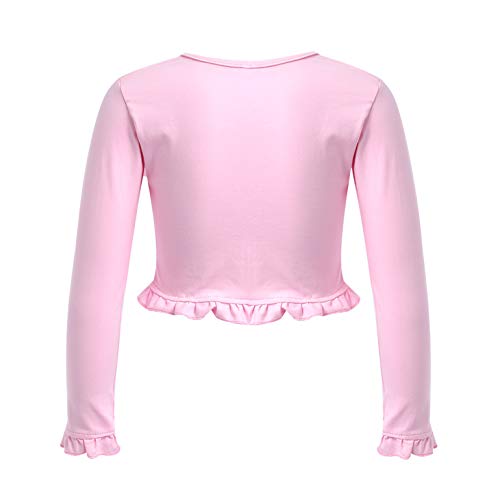 Kids Girls Classic Ballet Wrap Tops Long Sleeve Knit Bolero Cardigan Top Gymnastics Dance Shrug Cover Up2