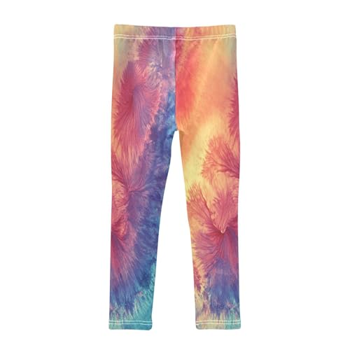 Colorful Tie Dye Girls Casual Leggings for Kids Printed Long Pant Bottoms Stretch and Soft2