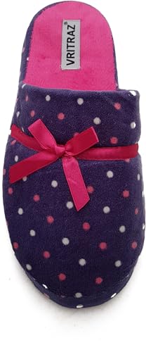 Image of VRITRAZ Unisex Adult Comfort Closed Toe Warm Fur Home Clogs Indoor Slipper for Women