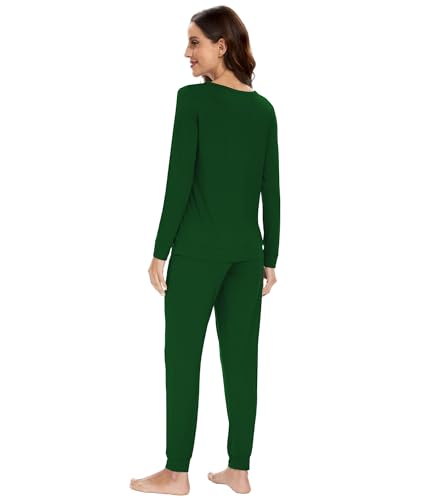 WiWi Viscose from Bamboo Women's Long Sleeve Pajama Sets Sleepwear with Jogger Pajamas Pants Soft Lounge Set Loungewear S-XXL2