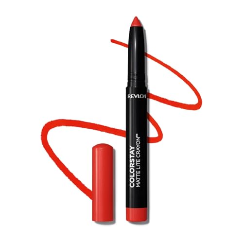 Image of REVLON ColorStay Matte Lite Crayon Lipstick with Built-in Sharpener, Smudge-proof, Water-Resistant Non-Drying Lipcolor, 009 Ruffled Feathers, 0.049 oz