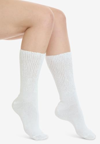 Comfort Choice Women's Plus Size 2-Pack Open Weave Extra Wide Socks3
