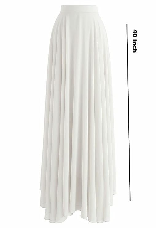 Image of Women's Full Length Georgette Long Skirt- Lehenga with 8 Meters Maxi Flare