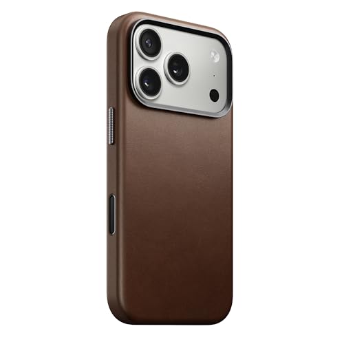 NOMAD Traditional Leather Case | fĂĽr iPhone 17 Pro | SchutzhĂĽlle aus hochwertigem Echtleder | MagSafe-kompatibel | Brown